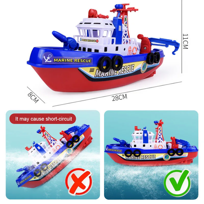 Elektromos fireboat Gyermek- Belerúg a labdába Ütközet Csőedény Gyermek- Tengerészgyalogos Ment sebesség Sajka szp vize Hajó Gyermek- vel sounds & Világítás hatása