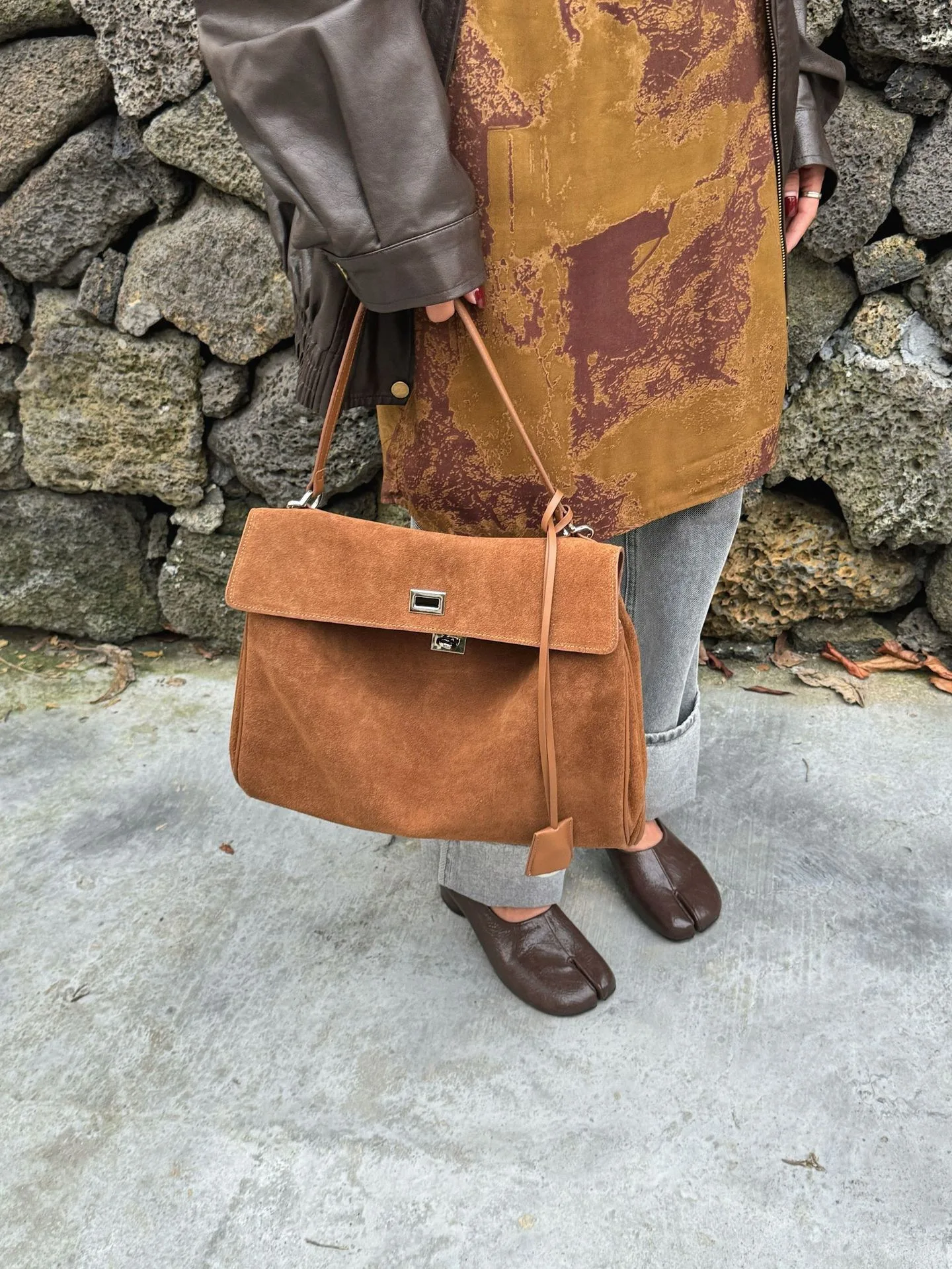 

Designer luxury bag Suede tote bag nubuck cowhide high-end fashion versatile large-capacity women's shoulder bag