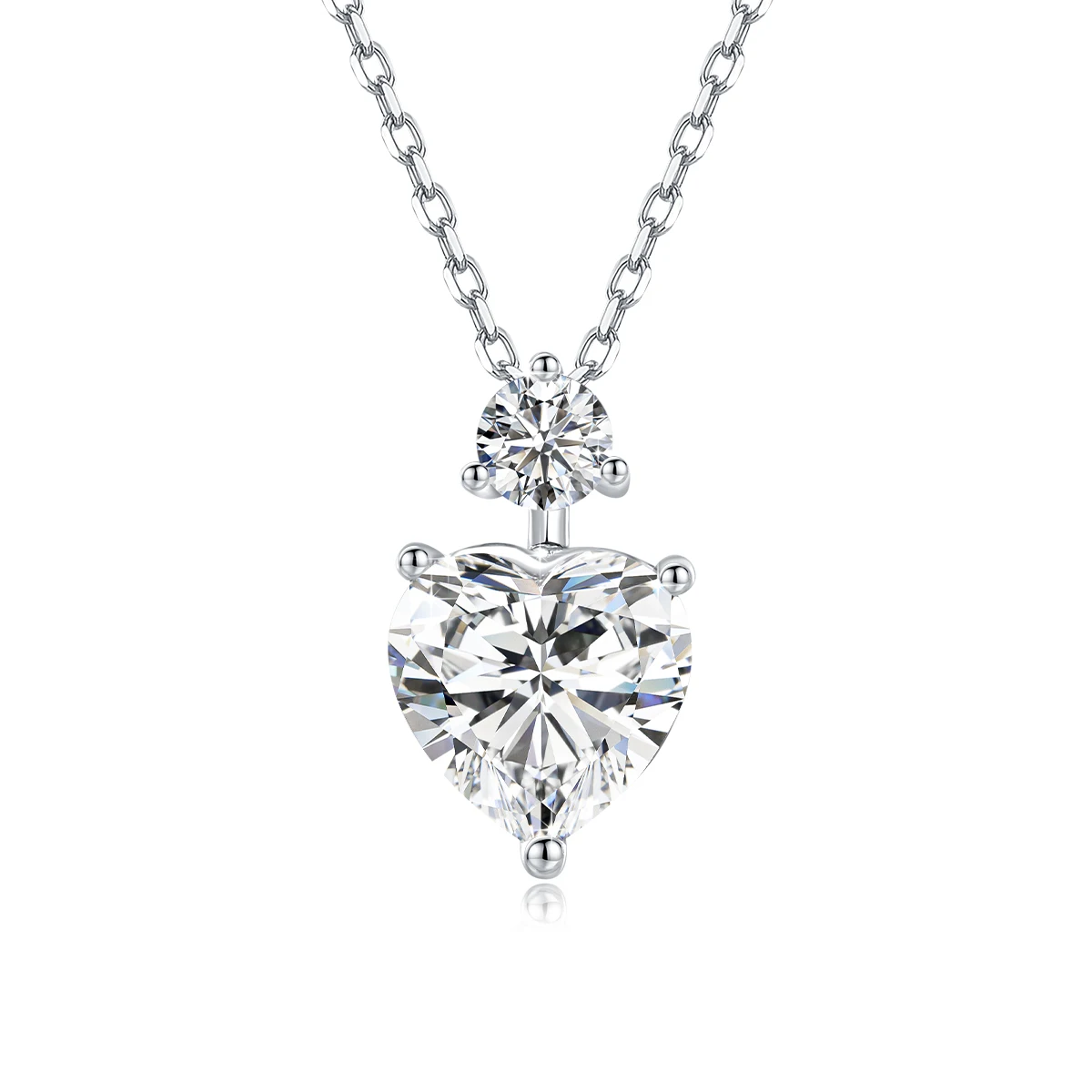 925 Sterling Silver Heart Moissanite Necklace D VVS1 Excellent Cut Diamond Pendant Fine Jewelry Gift for Women Valentine’s Day