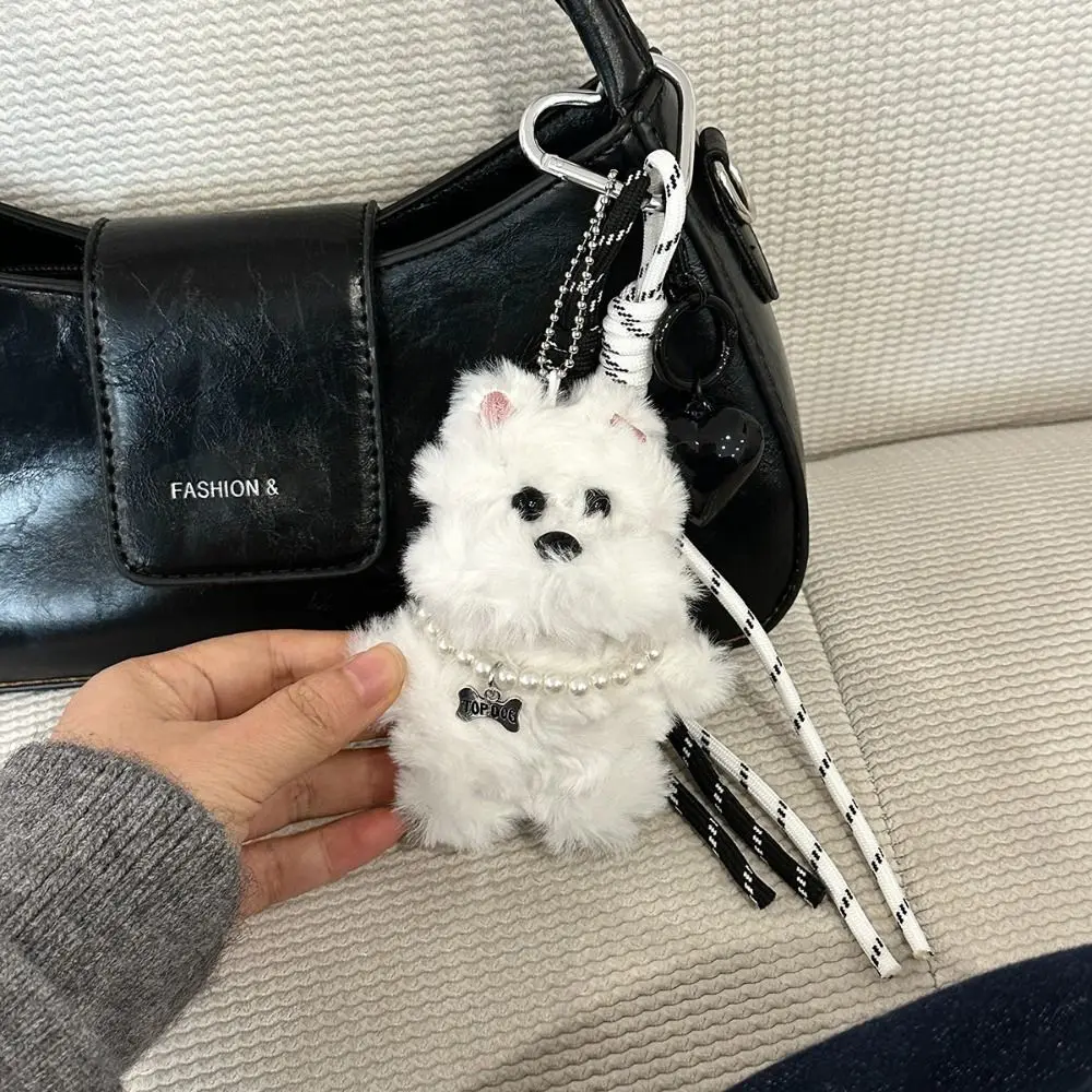 

Fashion Bag Pendant Coffee White Dog Car Keychain Bag Charm Gift