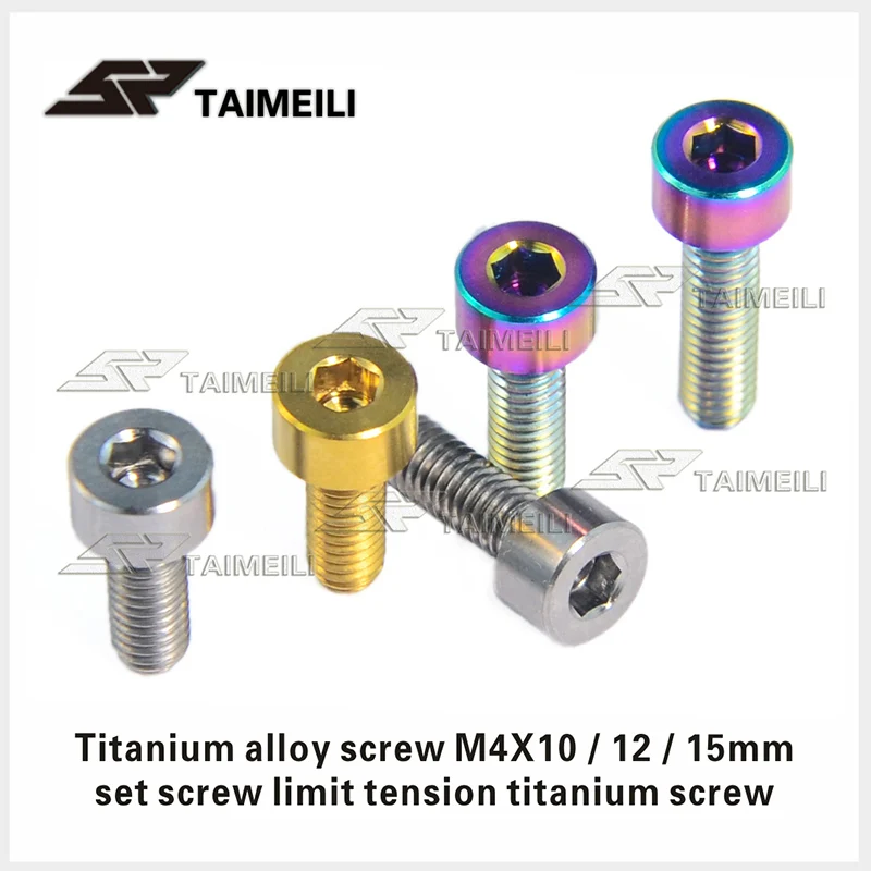 Temaili 4 Stück/Titanlegierungsschraube mit zylindrischem Kopf M4x10/12/15/25mm Fahrrad-Umbau-Schraube – Detail 3