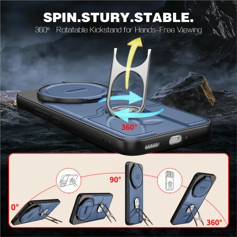 Luxury Heavy-Duty Rugged Armor Bracket Slide Camera Protection Case For Redmi NOTE15 PRO Plus Cover FOR Note14 PRO+ 4G 5G - view 3