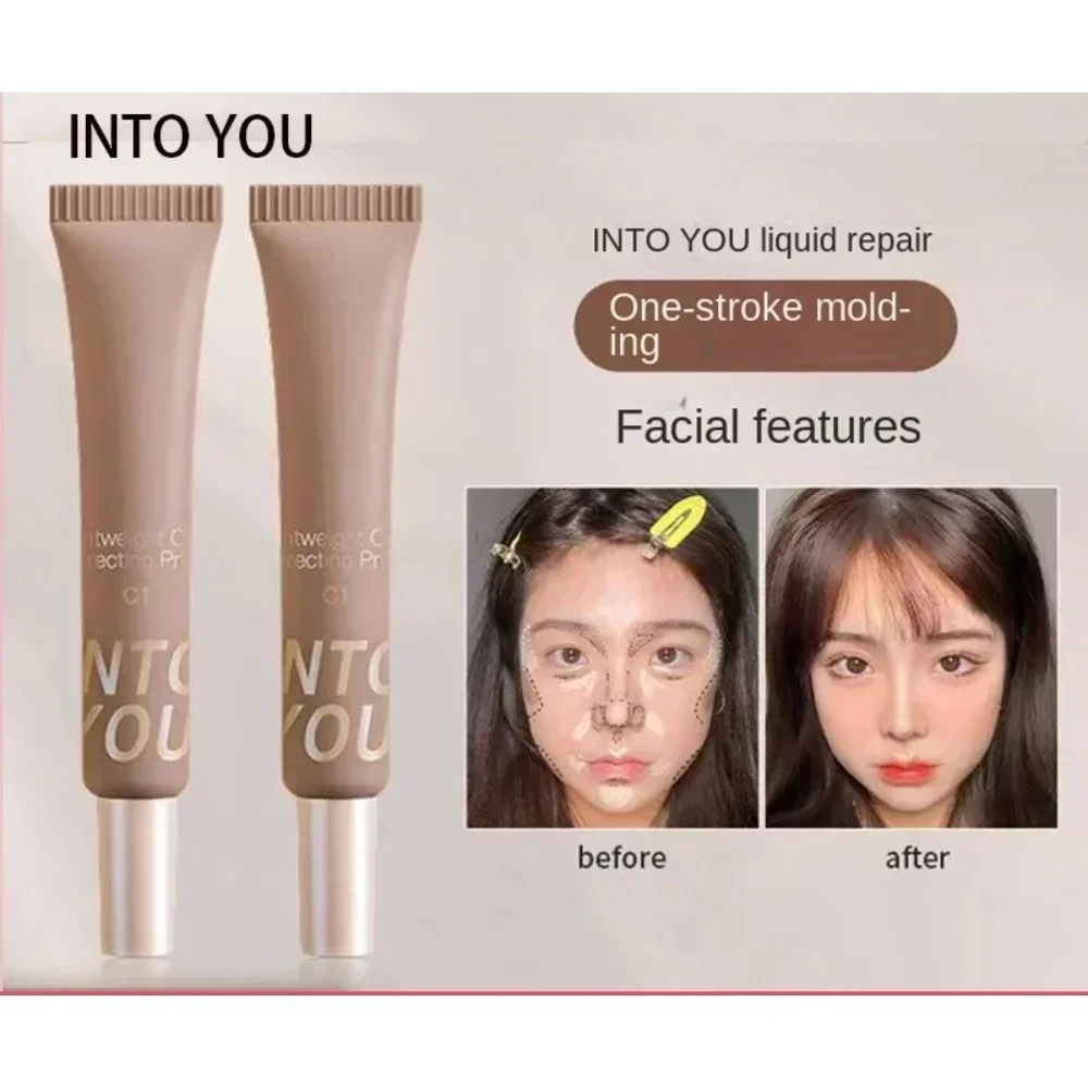 INTO YOU Makeup Base Cream 10g Invisible Pore Concealer Face Makeup Primer Brighten Contour Color Waterproof Makeup Cosmetics