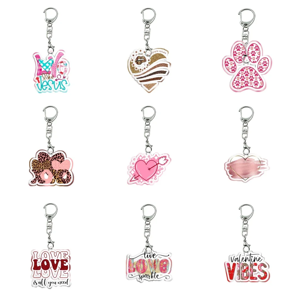 

New Women Men Acrylic Romantic Cute Keychain Transparent Acrylic Trinket Gifts For Friends Pendants