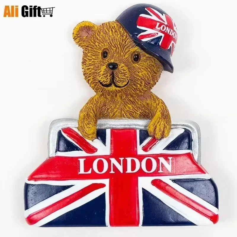 Cartoon British Travel Souvenirs Magnetic Refrigerator Stickers Resin Decoration Crafts Home Decoration Gift