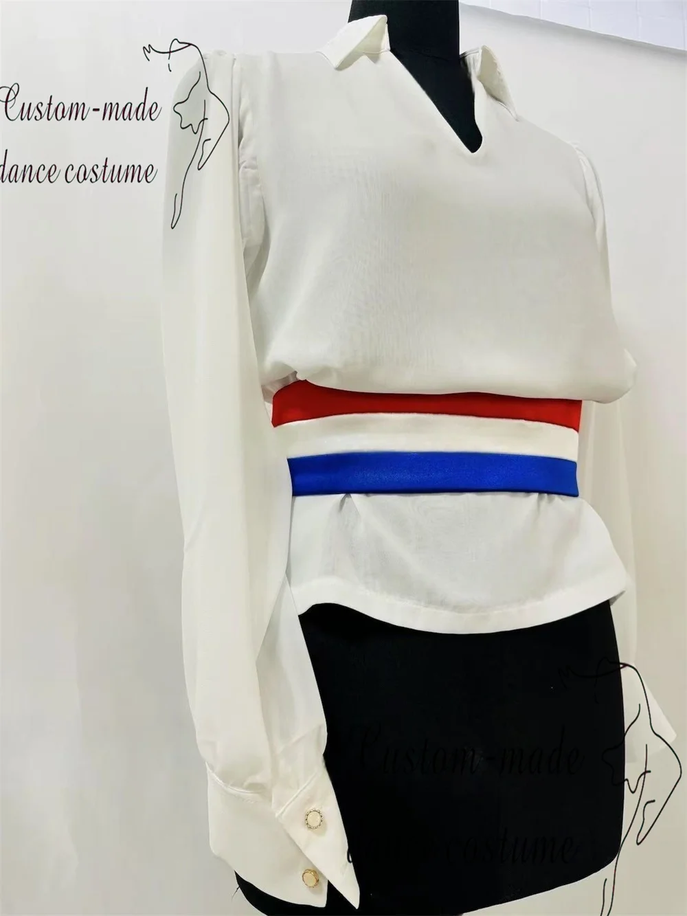 Paris Flameman Variations Ballet Costume Classic Red, White, Blue Boys Competition Performance Costume