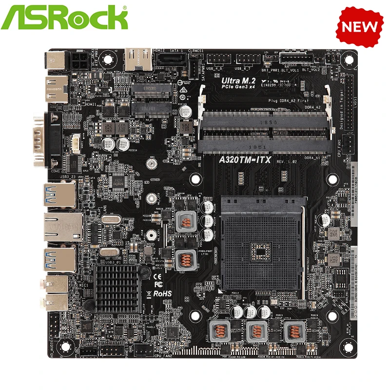 

НОВАЯ материнская плата ASROCK A320TM-ITX A320 MINI с разъемом AM4