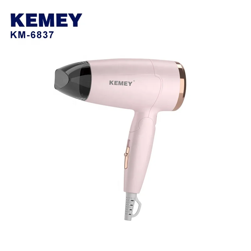 High Powerful Travel Foldable Hair Dryer Kemey KM-6837 Household Colorful Portable Blow Drying Appliance Hair Dryer