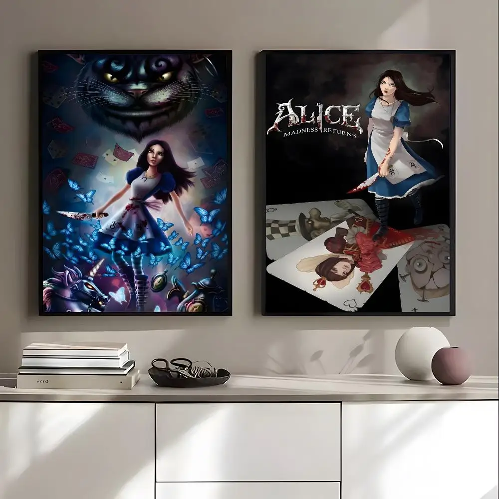 A-Alice M-Madness R-Returns Poster HD Art Sticky Wall Waterproof Home Living Room Bedroom Bar Aesthetic Decoration