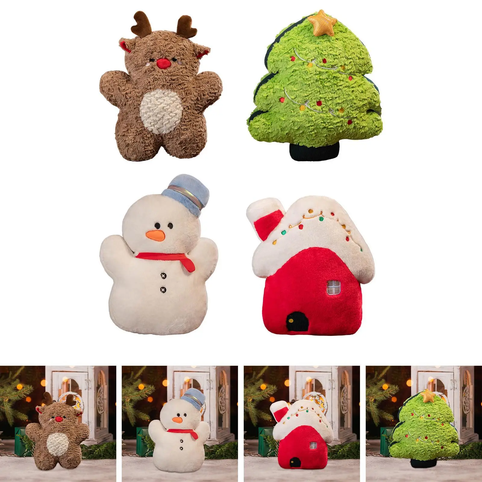 Schattig Pluche Kerstspeelgoed Ornament 45Cm Knuffel Fantasierijk Spel Voor Kerstcadeau Valentijnsdag Winter Vakantiehuis Familie