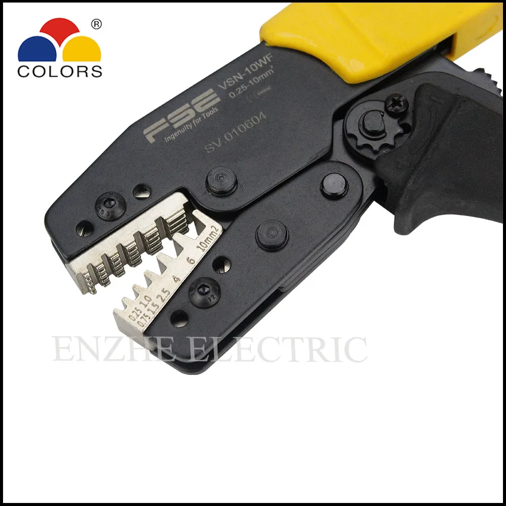 VSN-10WF Tool ratchet crimping pliers insulated and Non-insulated ferrules 23-7AWG 0.25-10mm2