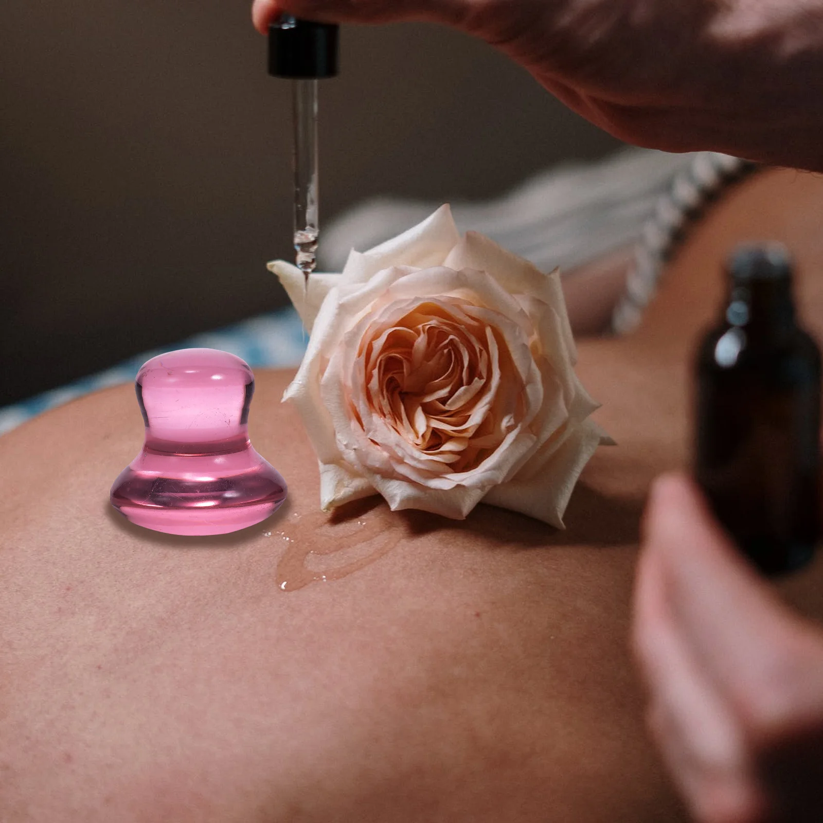 

1Pcs Face Gua Sha Stone Mushroom Shaped Pink Massage Tool Full Body Scraping Board Facial Massager Blood Circulation Enhancer