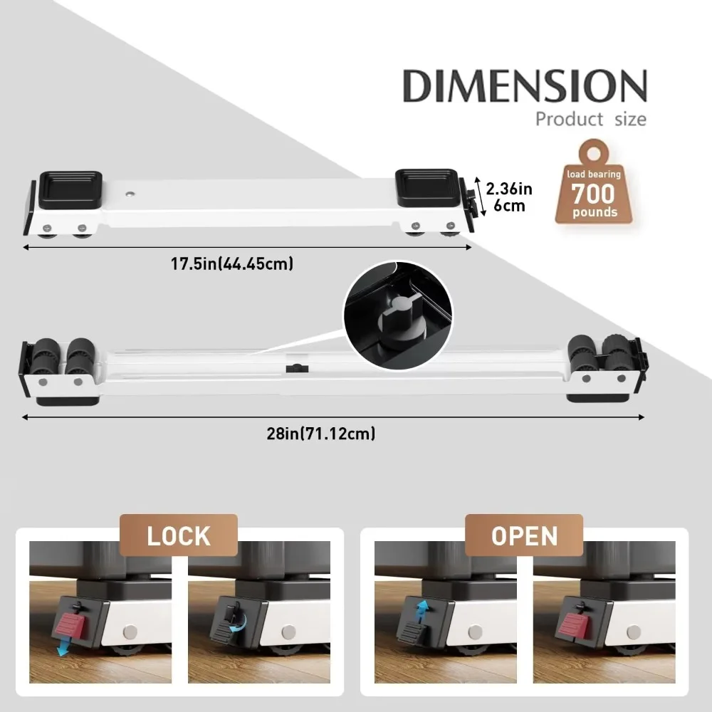 2PCS Adjustable Furniture Moving Base 24 Universal Wheels for Refrigerator Washing Machine