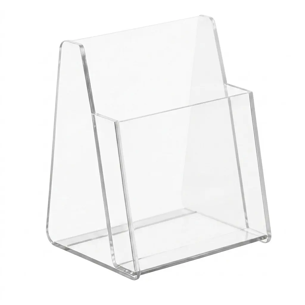 Brochure Display Stand Acrylic Magazine Holder Clear Transparent Stable Base Countertop Pamphlet Display Organizer Office