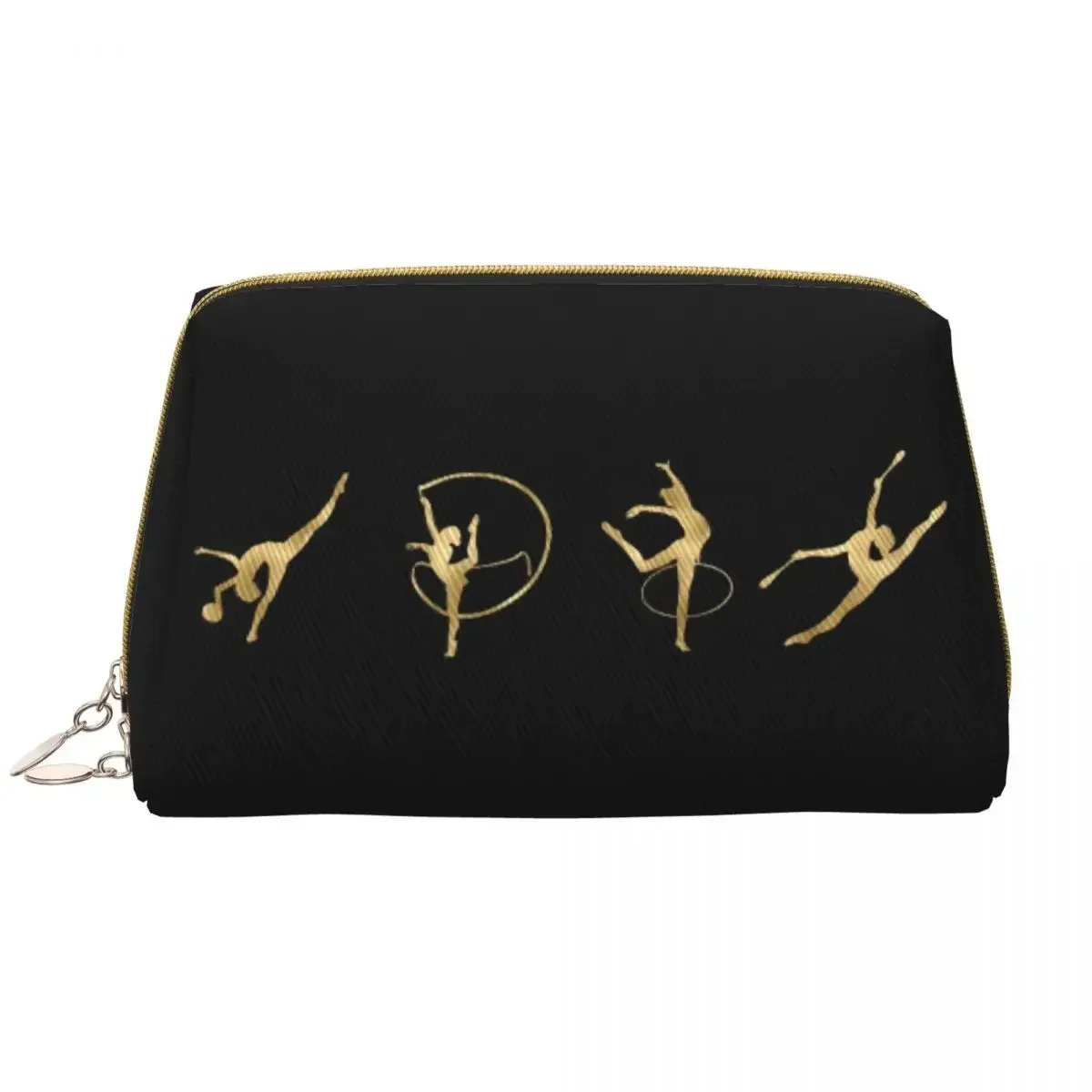 Rhythmic Gymnastics Gold LIne Makeup Bag Women Travel Cosmetic Organizer Fashion Storage Toiletry Bags