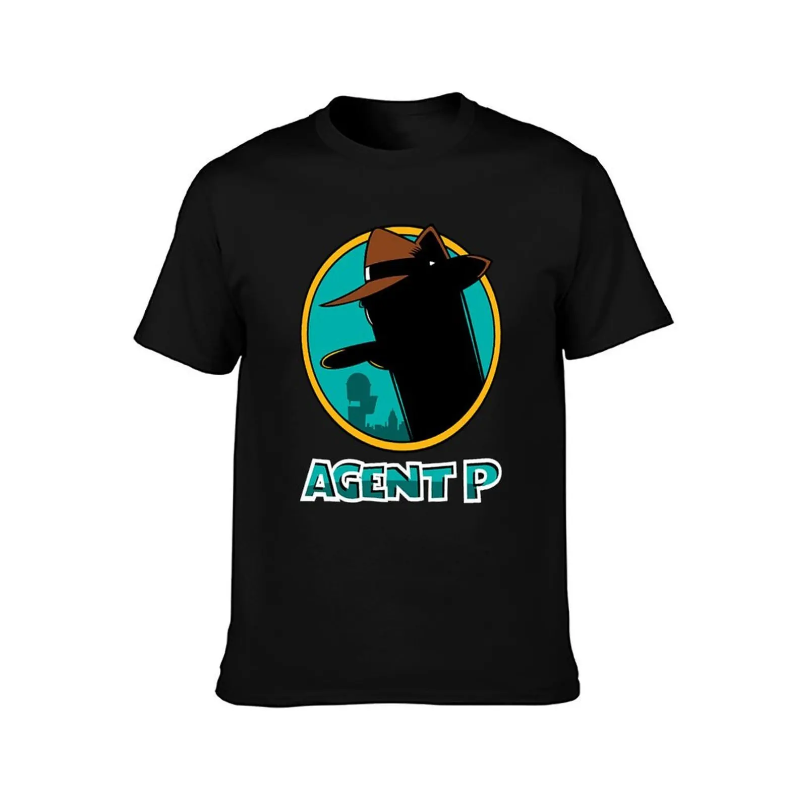 Agent P ver 2 T-Shirt, Summer Casual Cotton Tee, Oversized Streetwear Tops, Vintage Graphic Print, Loose Fit Short Sleeve