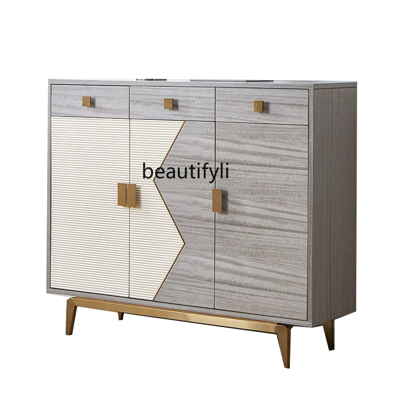 Light luxury large-capacity entrance cabinet at home door Modern simple living room partition American  storage cabinet