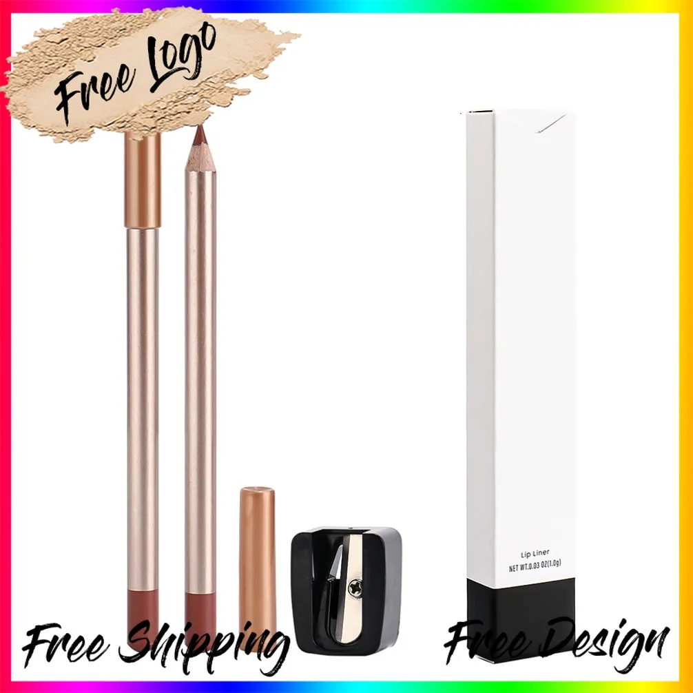 プライベートラベル ヴィーガン 卸売 メイクアップ 12色 長持ち 防水 リップライナーセット シャープナー付き カスタムロゴ リップライナー メイクアップ