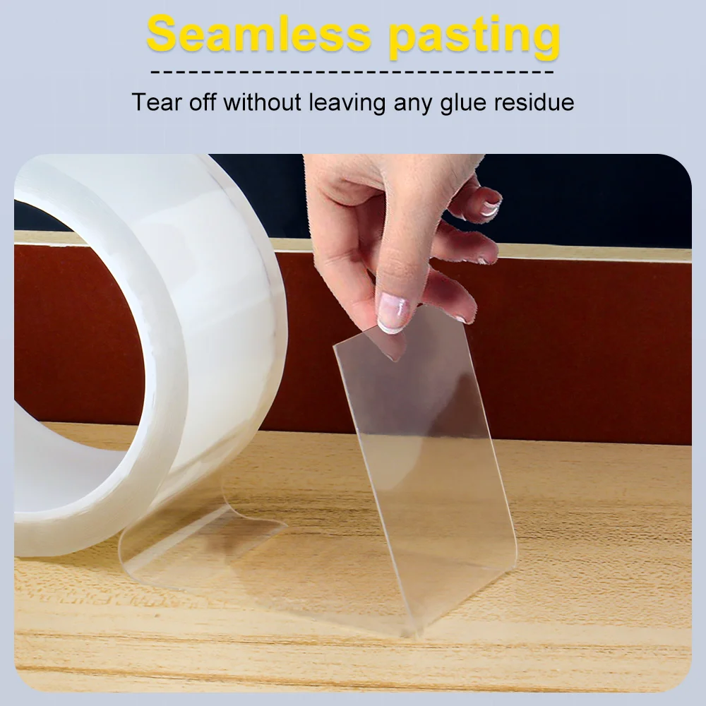 Q Nano Adesivo Dupla Face À Prova D 'Água Transparente Reutilizável Acrílico Dupla Face Adesivo Adequado para Decoração de Casa de Banheiro