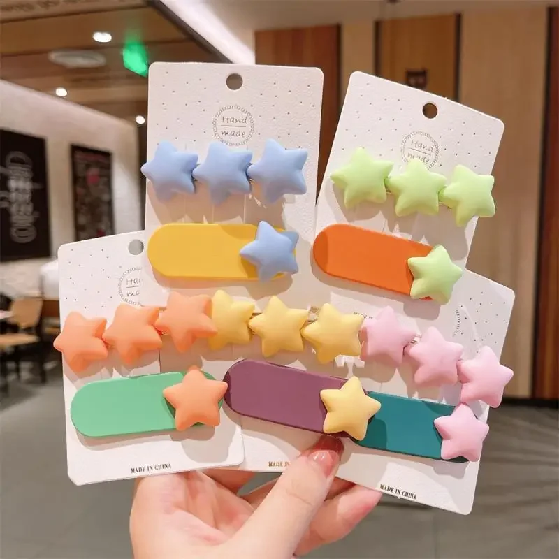 2pcs/set Children Haircard Variety of Colors Fresh and Sweet Duckbill Clip Easy To Carry Women Small Jewelry Clip Bangs Clip