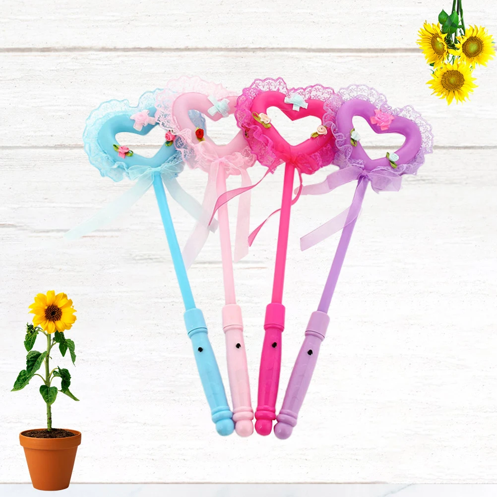 

4pcs Luminous Fairy Glow Sticks Eco-Friendly Love Heart Shaped Portable Fun For s Birthday Party Festival Night