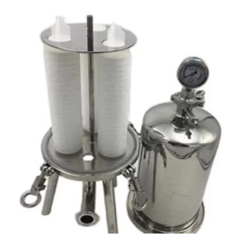 Industrial Filtration Equipment 304 316L Stainless Steel Three Cartridges 10'' Filter Housing for Distillery Wine/Dairy/Beer