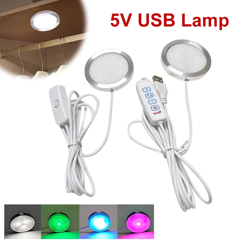 

1Pcs USB Circular Wltra-thin Aluminum Alloy Lamp 5V 3D Printer Accessories Led Light Parts DIY Model Warm White/Multicoour