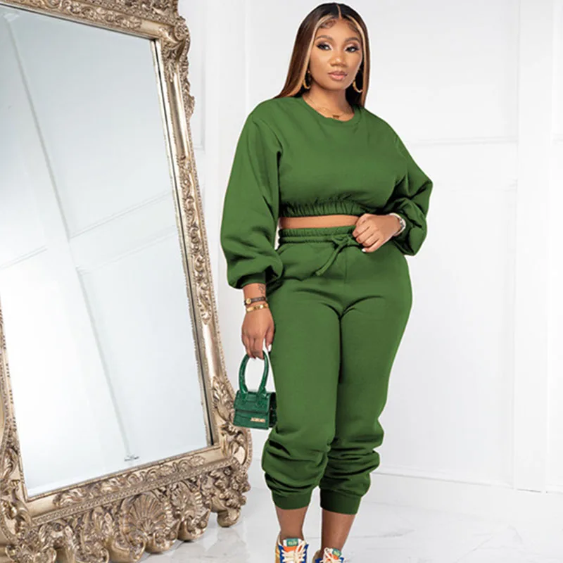 Sporty Fitness Tracksuit Women Two Piece Set Active Wear Workout Sweatshirt Top and Sweatpants Jogger Casual Sweat Suit Ensemble