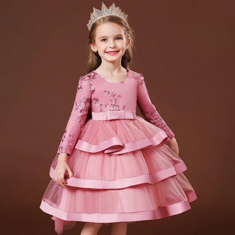 Formal Costume For Kids Toddler Girl's Wedding Dress Flower Girl Elegant Princess Dresses Performance Ball Gown Party Vestidos