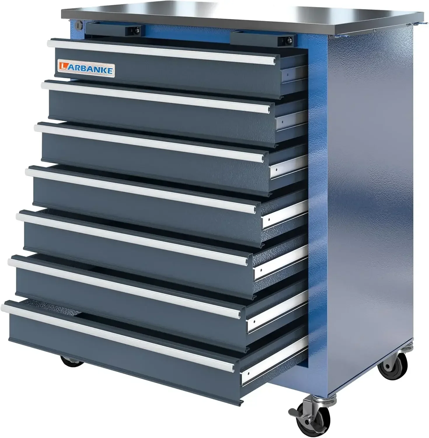 Combination 12-Drawer Tool Chest with Stainless Steel Countertop,7 Drawer Tool Chest and 5 Drawer Tool Chest