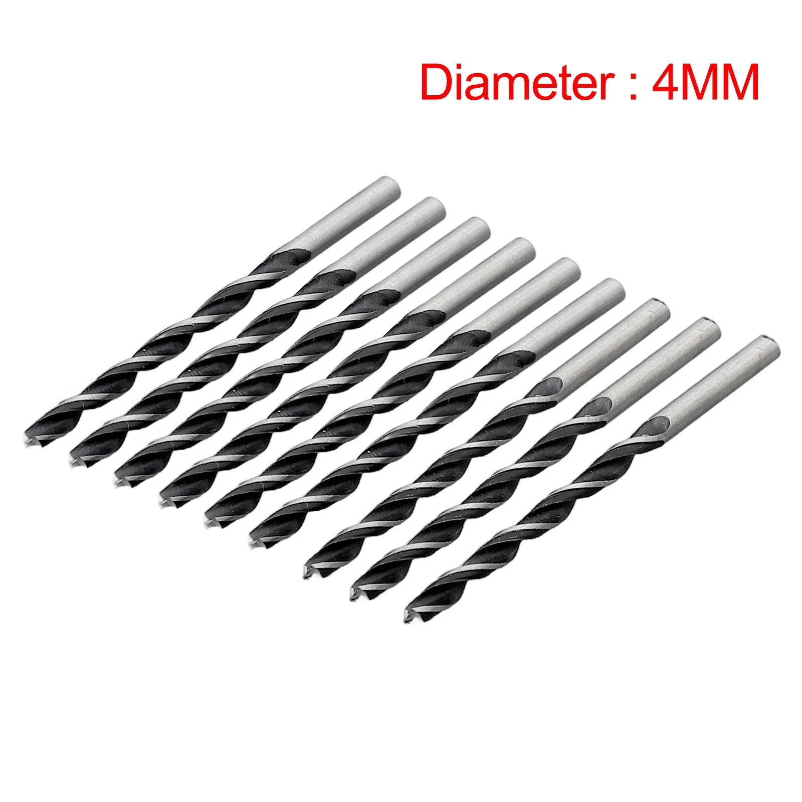 10pcs Woodworking Spiral Drill Bit Kit 3mm/4mm/5mm Diameter High Carbon Steel Wood Drills With Center Point Wood Drill Bit