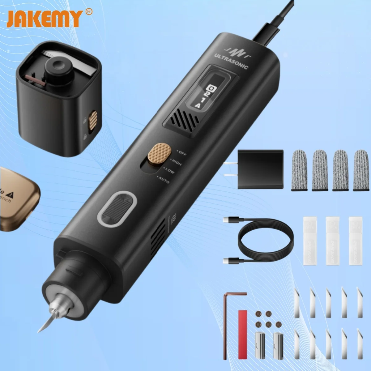 

Jakemy Y10 Pro 2-in-1 Ultrasonic Cutter & Polisher , 35W 40kHz, LED Display, for DIY/Industrial, Model Prototyping & Deburring