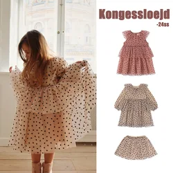 New KS Spring Baby Girls Cotton Mesh Dress Skirt Kids Clothes Girls Dresses Infant Children Christmas Party Long Sleeve Vestidos