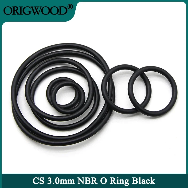 

10/50Pcs NBR O Ring Nitrile Rubber Gasket Thickness CS 3mm OD 9~150mm Black Round O Type Corrosion Oil Resist Sealing Washer