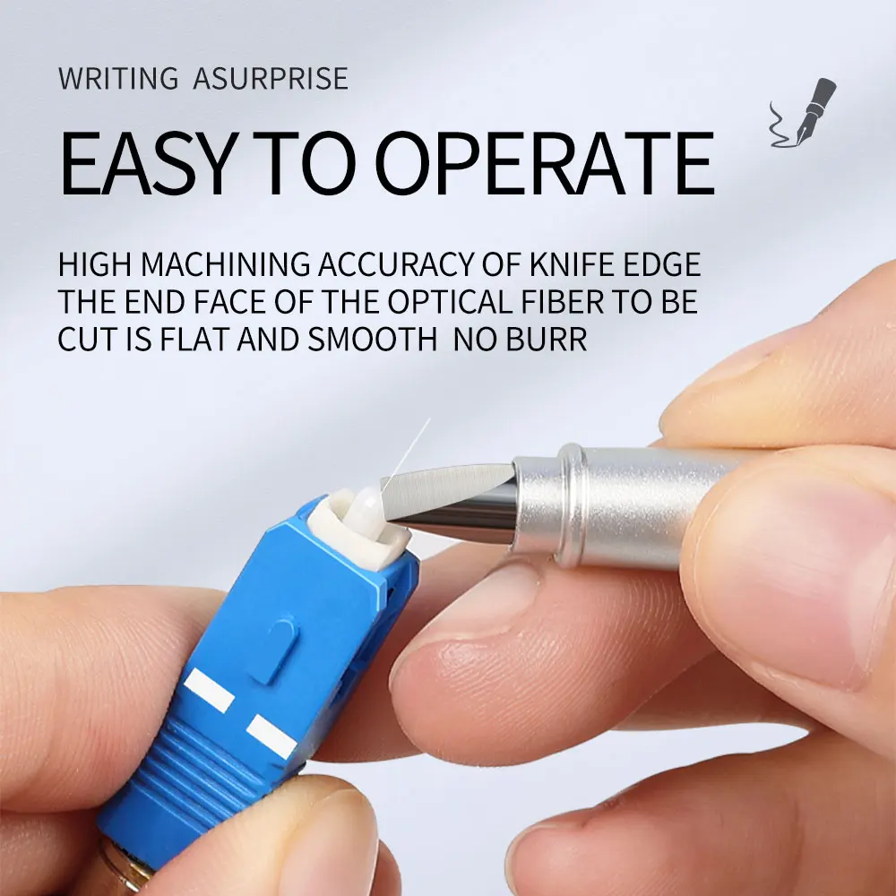 FTTH มีดตัดไฟเบอร์ออปติกปากกาตัดทังสเตนคาร์ไบด์เหล็กหัวตัดแบบข้อต่อเย็นมีดหัวตัดไฟเบอร์เปลือย