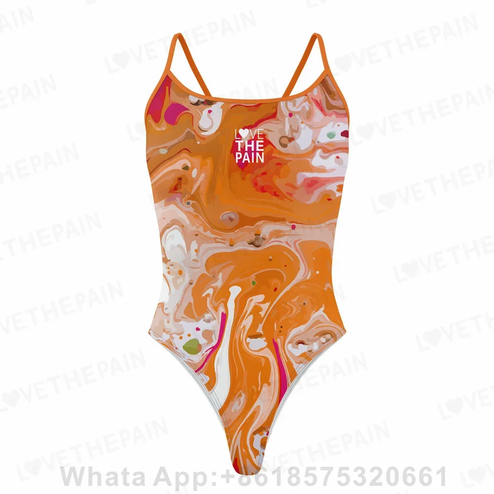 

Love The Pain Women's Swimwear Bikini Sexy Back Swimsuit One Piece Comfortable Suit Female Swimwear Functional Training Swimwear