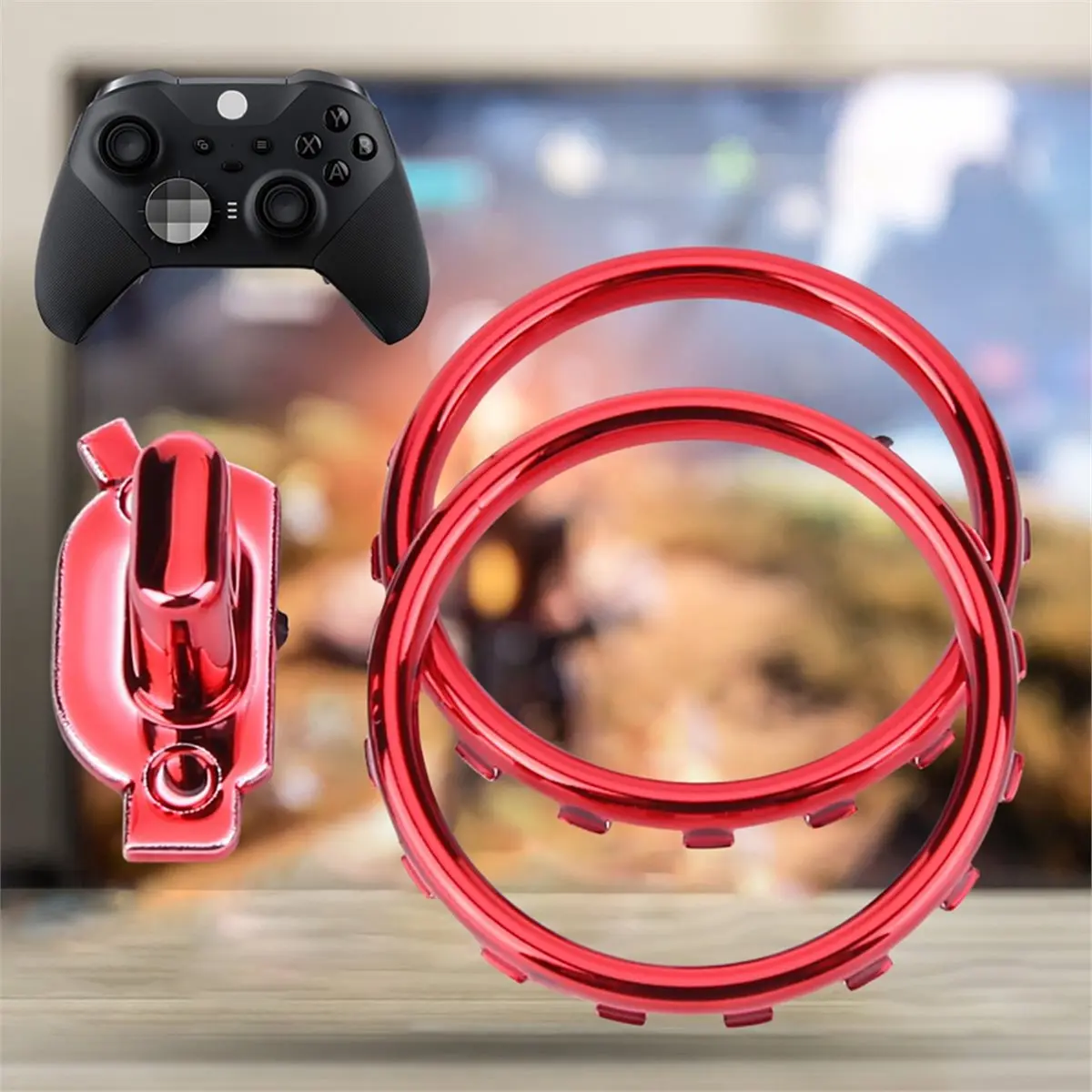 3Pcs Accent Rings Accessories Profile Switch Buttons Matte Chrome Plated for One Elite Series 2 Game Controller C