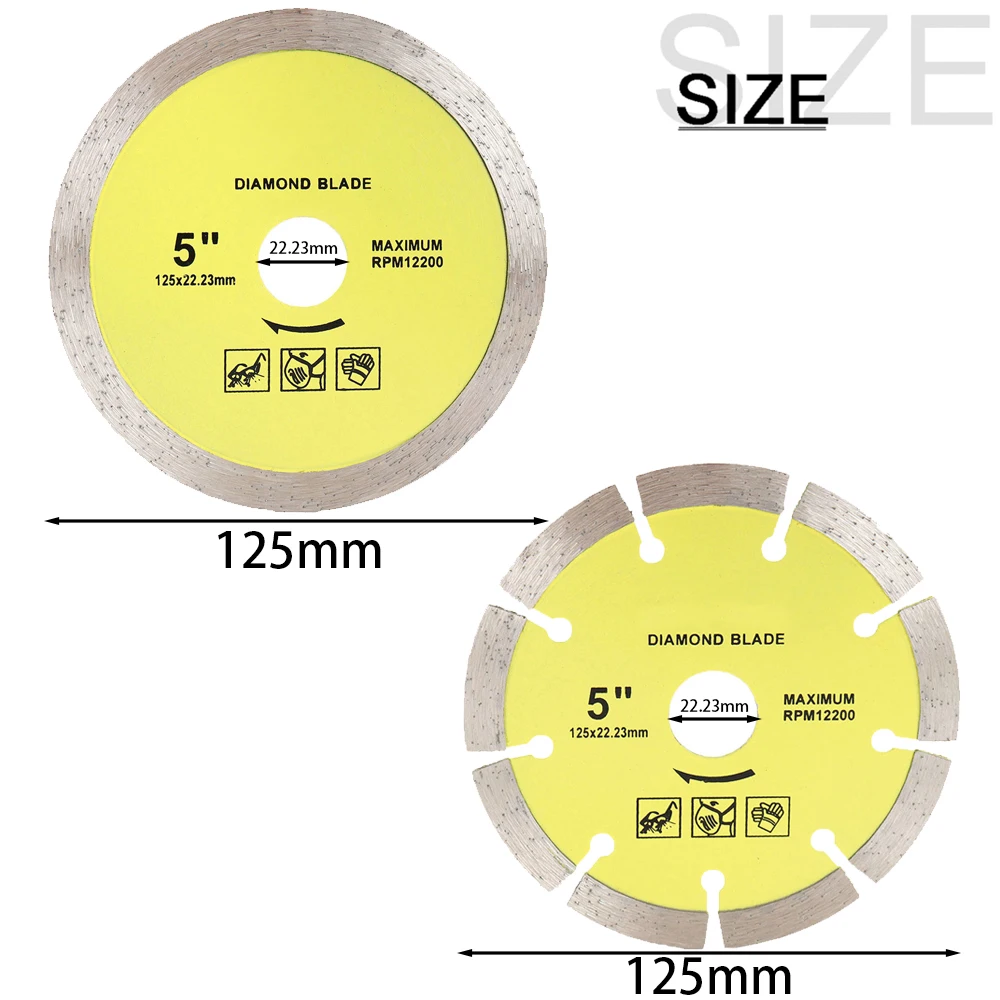 Diamond Cutting Disc Dia125mm Wet Dry Cut Ceramic Tile Marble Grinder Wheel Porcelain Saw Blade 5inch Cutting Disc