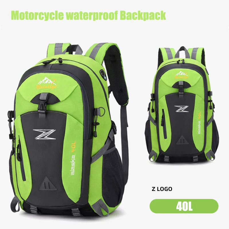For Kawasaki Z650 Z750 Z800 Z900 Z1000 Z250 Waterproof Motorcycle Backpack Hiking Lightweight Trekking Fishing Duffel Bag Z Logo