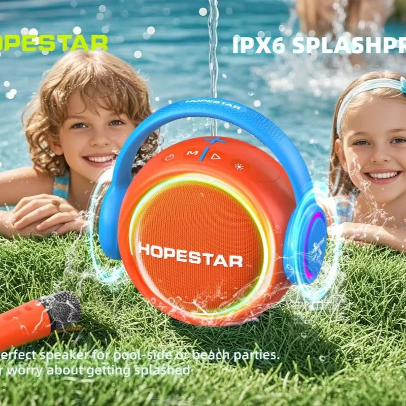 

New cute children's Bluetooth speaker microphone singing all-in-one machine with card insertion IPX6 waterproof calling function