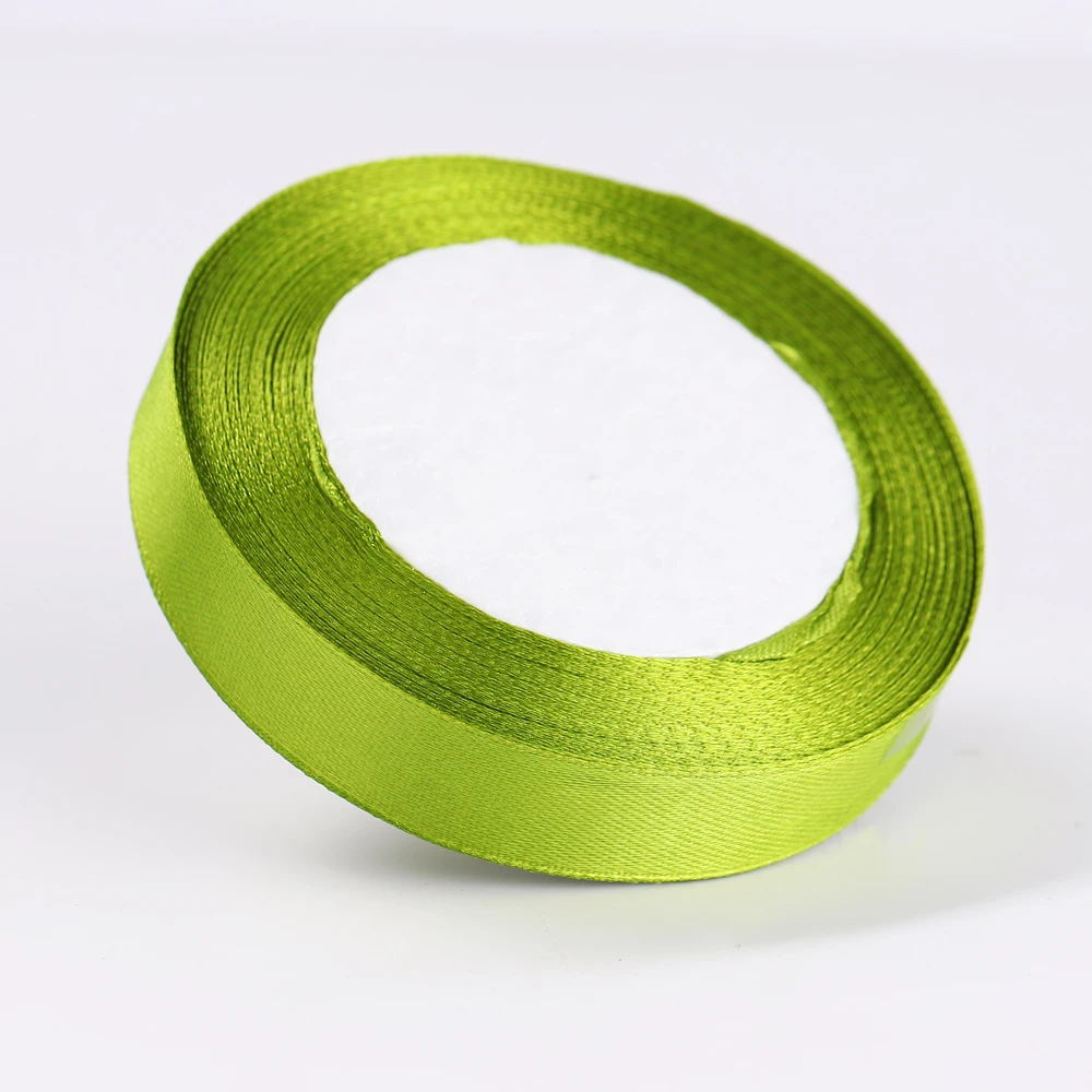 Olive Green Satin Ribbon for Crafts DIY Handmade Bows Material Christmas Halloween Birthday Party Gift Wrapping Tape