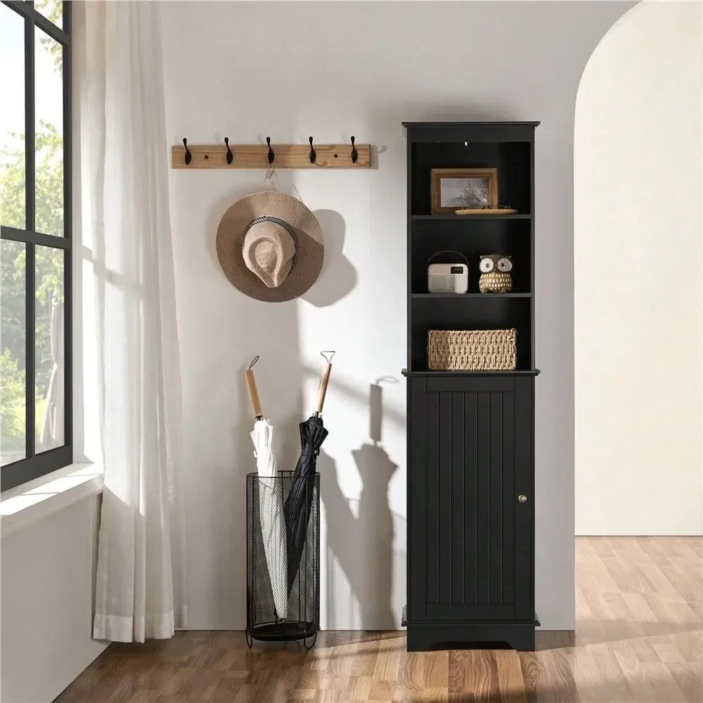 

1PC Tall Slim Wooden Bathroom Floor Cabinet For Living Room, Bathroom