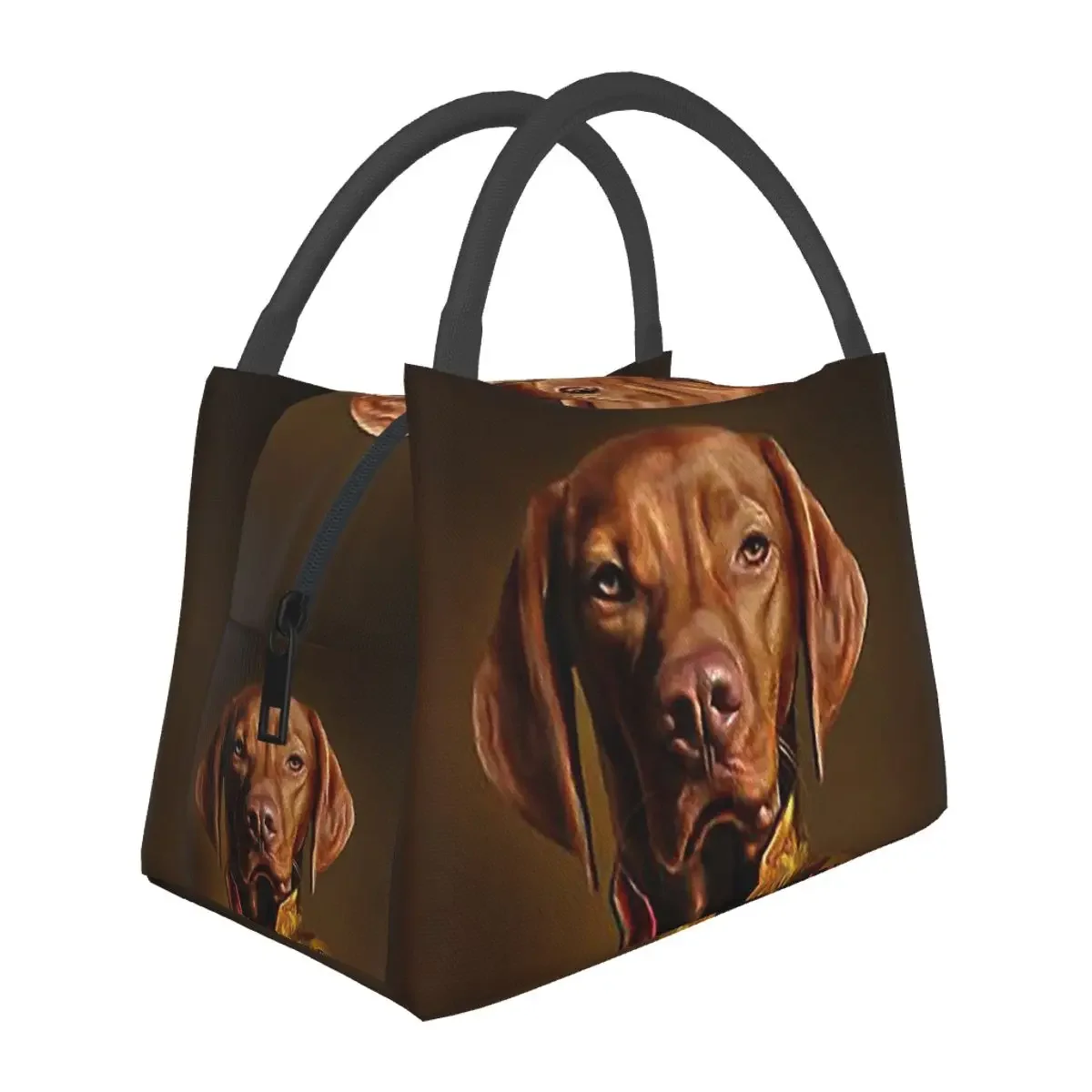 

Bertie The Hungarian Vizsla Dog Portrait Lunch Bags Bento Box Portable Lunch Tote Picnic Bags Thermal Bag for Woman Kids Travel