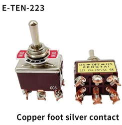 1pcs E-TEN 223 AC 250V 15A 6 Pin DPDT On/Off/On 3 Position Mini Toggle Switch Brown