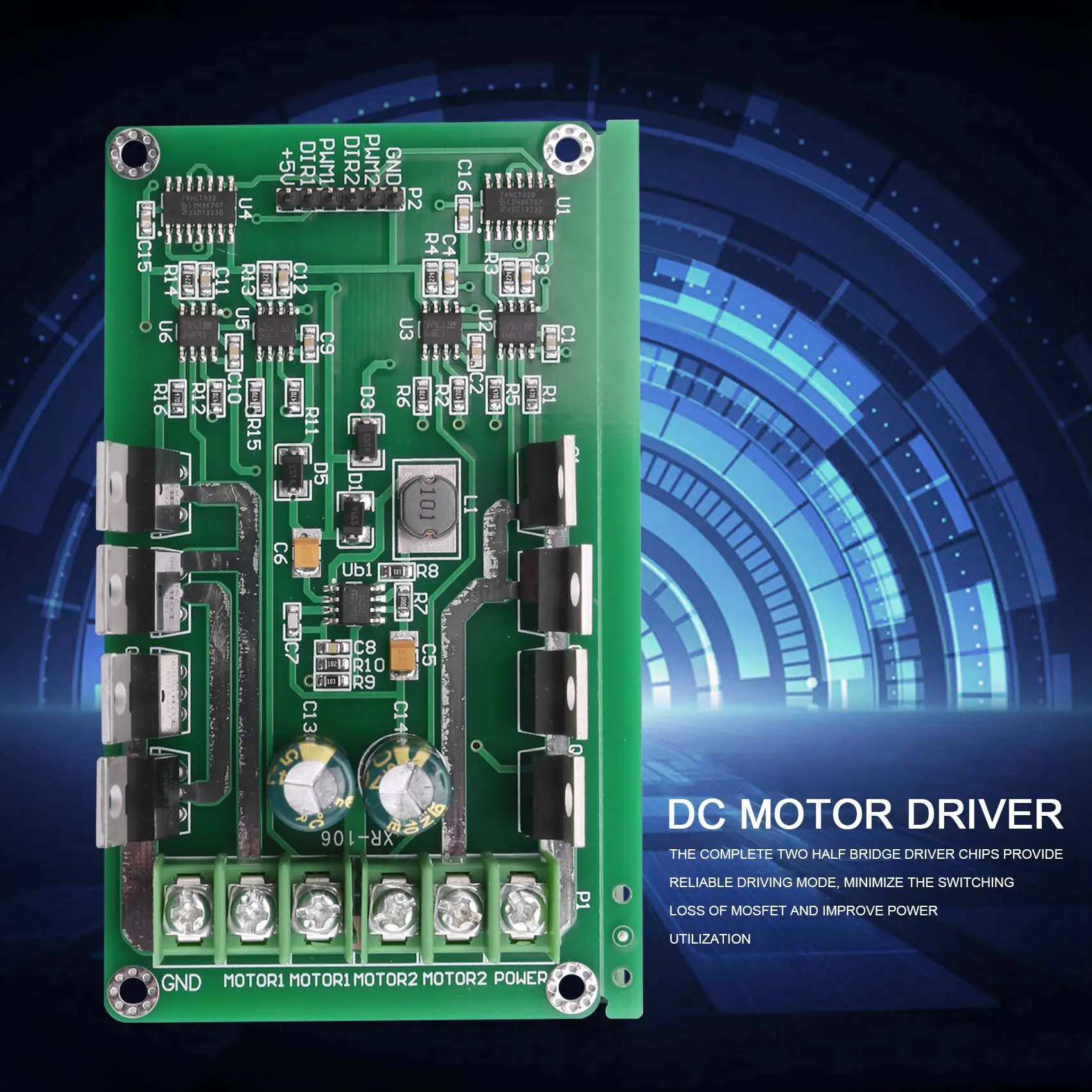 A06M-H-Bridge DC Dual Motor Driver PWM Module DC 3~36V 15A 30A IRF3205 High Power Control Board for Robot Smart Car