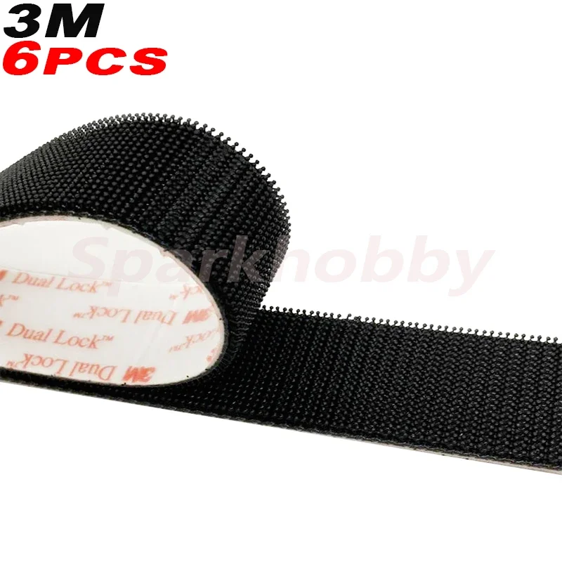 6PCS Sparkhobby NEW 3 M Dual Lock  25.4mm x 100mm Length 10CM Black Multi-function VHB Adhesive Fastener For RC DIY parts