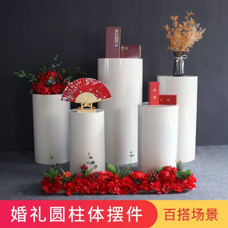 Dessert table cylindrical new iron wedding props table cylindrical table sign in area birthday party display ornaments wholesale