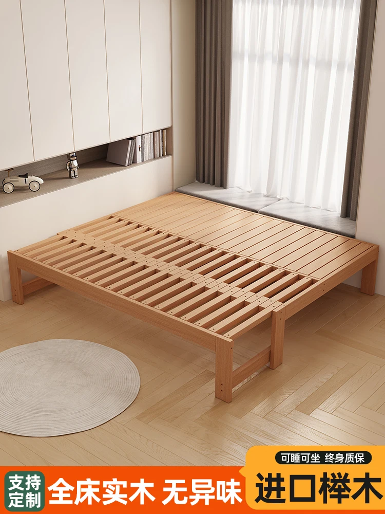 

Beech sofa bed semi-retractable pull-out bed living room small apartment tatami simple single folding dual-purpose