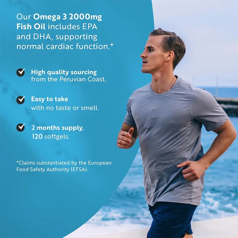 Omega 3 Fish Oil 2000mg - Improves The Body's Immune Resistance, Gluten Free, Helps Maintain Eye, Heart and Brain Health - Image 4