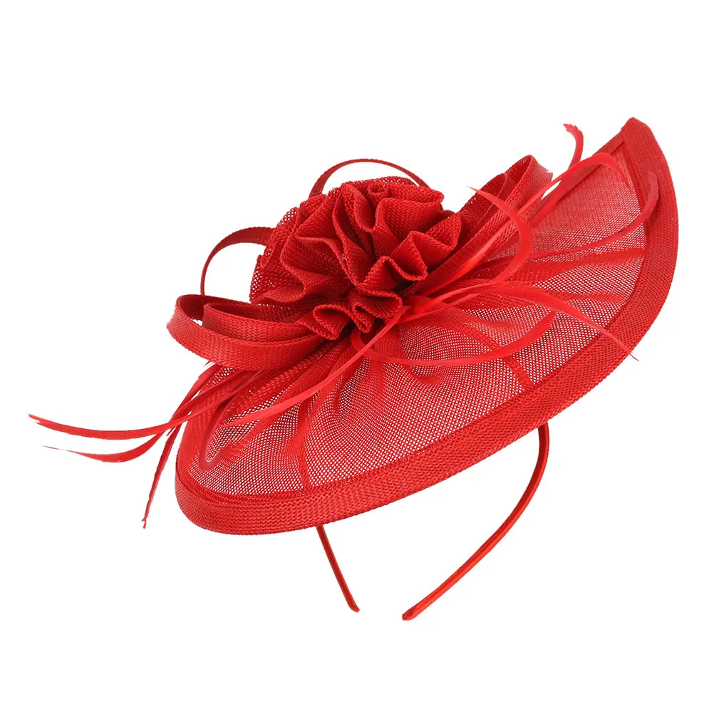 

Fashion Retro Women's Fascinator Headband Elegant Color Bridal Tops Hat for Wedding Party Masquerade Photo Taking Tea Party
